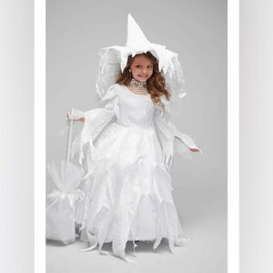 Chasing Fireflies Midnight Witch Dress Halloween Costume Girls Size 8 White